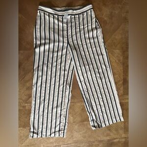LOFT Black & White Striped Pants – L Tall